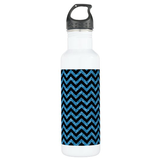 Chevron Glitter Kijk Waterfles (Voorkant)
