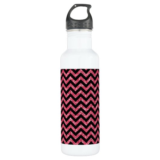 Chevron Glitter Kijk Waterfles (Voorkant)