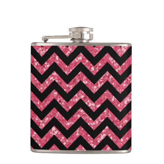 Chevron Glitter Let Flask Heupfles (Voorkant)