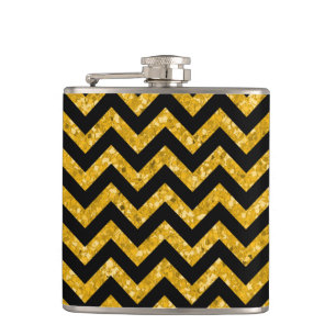 Chevron Glitter Let Flask Heupfles