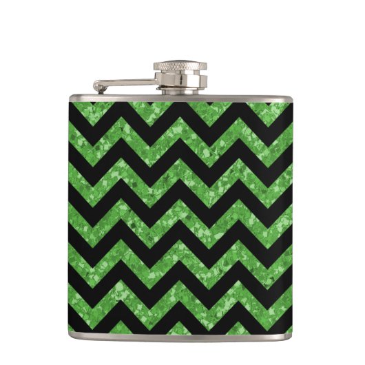 Chevron Glitter Let Flask Heupfles (Voorkant)