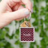 Chevron Glitter look Premium Sleutelhanger (Hand)