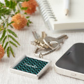 Chevron Glitter look Premium Sleutelhanger (Zijkant)