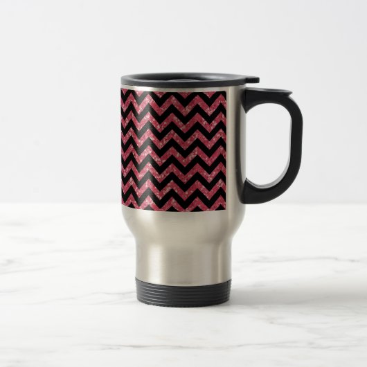 Chevron Glitter look Travel Mug Reisbeker (Rechts)