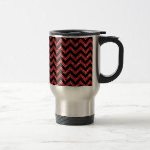 Chevron Glitter look Travel Mug Reisbeker