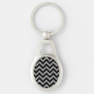 Chevron Glitter Metal Sleutelhanger