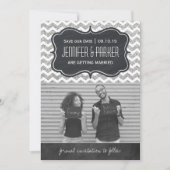 Chevron Glitter Save the Date Foto Kaarten (Voorkant)