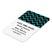 Chevron Glitter Save the Date Magnet, Blauwgroen Magneet (Linkerzijde)