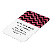 Chevron Glitter Save the Date Magnet, Roze Magneet (Linkerzijde)