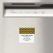 Chevron Glitter Save the Date Magnet, Yellow Magneet (Insitu (Vaatwasser))