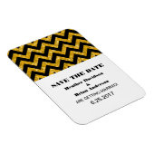 Chevron Glitter Save the Date Magnet, Yellow Magneet (Rechterzijde)