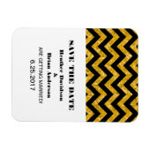 Chevron Glitter Save the Date Magnet, Yellow Magneet (Horizontaal)