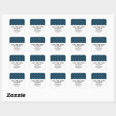 Chevron Glitter Save the Date Stickers, Blue Vierkante Sticker (Vel)