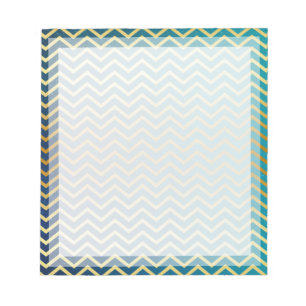 Chevron Gold Blauwgroen Boarder Foto lijst Notitieblok