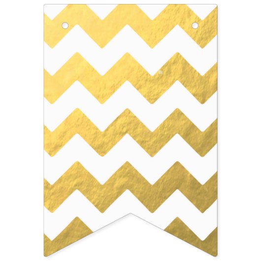Chevron & Gold Party Bunting Banner (Eerste vlag)
