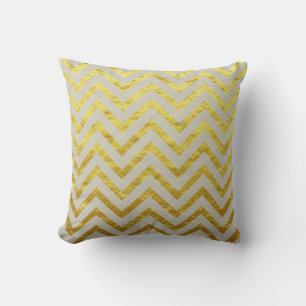 Chevron Goud Folie Grijs Elegant Koninklijk Glitte Kussen