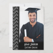 Chevron Graduation Photo Frame Invite Kaart (Voorkant)