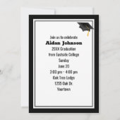 Chevron Graduation Photo Frame Invite Kaart (Achterkant)