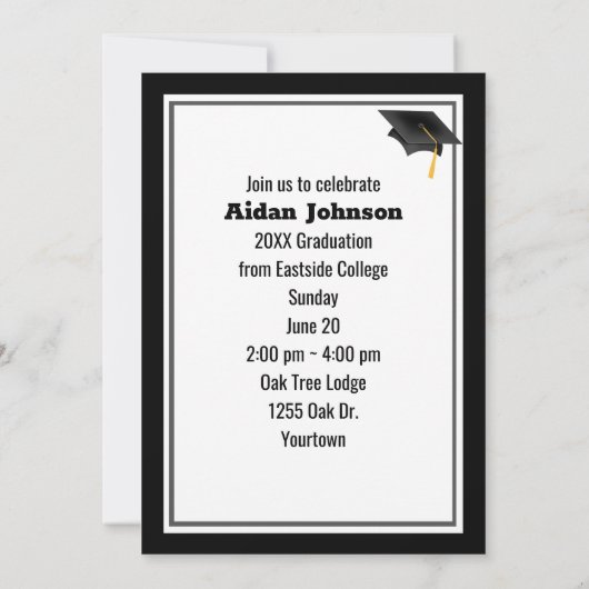 Chevron Graduation Photo Frame Invite Kaart (Achterkant)