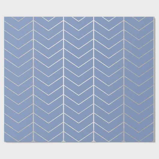 Chevron Gray Blue Silver Minimalism Geometry Cadeaupapier (Vlak)
