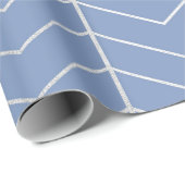 Chevron Gray Blue Silver Minimalism Geometry Cadeaupapier (Rol Hoek)
