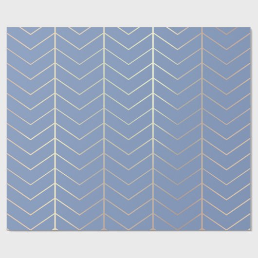 Chevron Gray Blue Silver Minimalism Geometry Roos Cadeaupapier (Vlak)