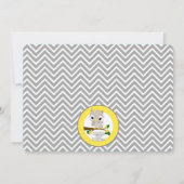 Chevron Gray Yellow 160, uitnodiging voor het Baby (Achterkant)
