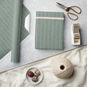 Chevron Green Patroon Kerstmis Cadeaupapier