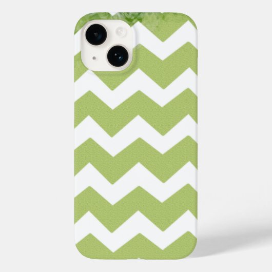 Chevron Green White Pattern Case-Mate iPhone Case (Achterkant)