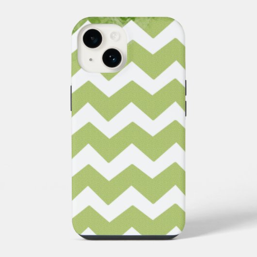 Chevron Green White Pattern iPhone Hoesje (Achterkant)
