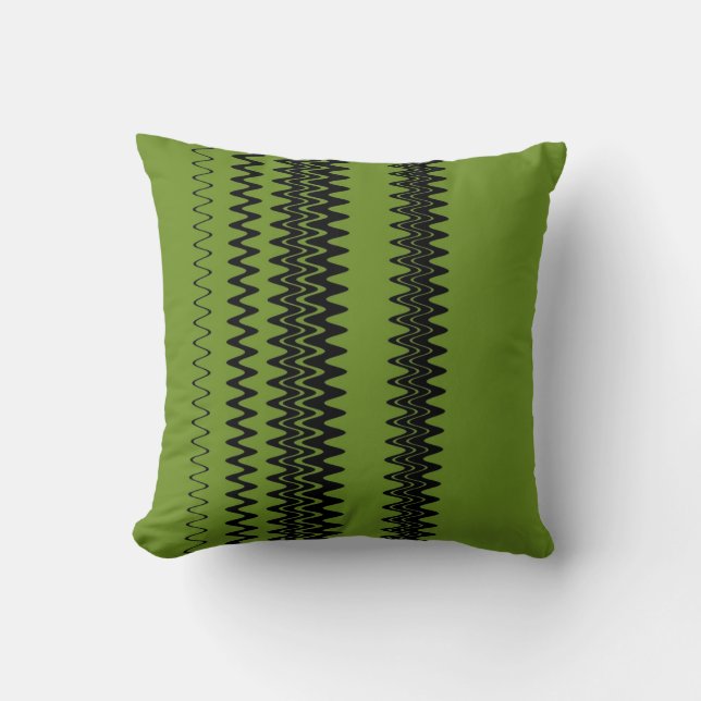 Chevron Green Zigzag Stripes Art Design Kussen (Voorkant)