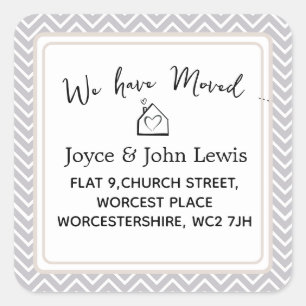 Chevron grey Adreswijziging Stickers op maat