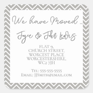 Chevron grey Adreswijziging Stickers op maat