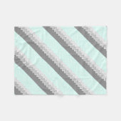 chevron grijs blauwgroen fleece deken (Voorkant (Horizontaal))