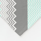 chevron grijs blauwgroen fleece deken (Hoek)