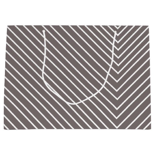 Chevron grijs en wit groot cadeauzakje (Voorkant)