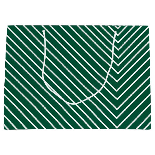 Chevron groen en wit groot cadeauzakje (Voorkant)