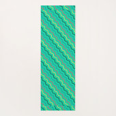 Chevron groen geel minimal patroon yogamat (Achterkant)