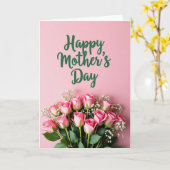 Chevron Groene Script Bloesemkaart Kaart (Gele Bloem)