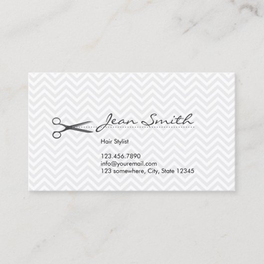 Chevron Hair Stylist Appointment Visitekaartje Afsprakenkaartje (Voorkant)