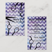 chevron hair stylist grunge scissors moderne schaa afsprakenkaartje (Voorkant / Achterkant)