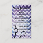 chevron hair stylist grunge scissors moderne schaa afsprakenkaartje (Achterkant)