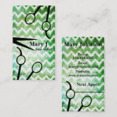 chevron hair stylist grunge scissors moderne schaa afsprakenkaartje (Voorkant / Achterkant)