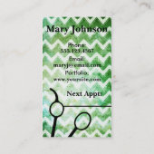 chevron hair stylist grunge scissors moderne schaa afsprakenkaartje (Achterkant)