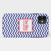 Chevron "Hallo schoonheid" in marine en rood Case-Mate iPhone Case (Achterkant (horizontaal))