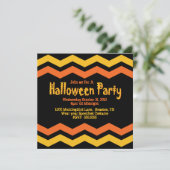 Chevron Halloween Party Invitation Kaart (Staand voorkant)