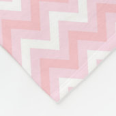 Chevron Hearts Pattern Pink Grey | Monogram Fleece Deken (Hoek)