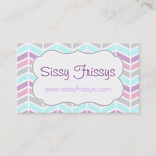 Chevron Herringbone Pastel Visitekaartje (Voorkant)