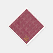 Chevron Herringbone Patroon Luxe Rood Initiaal Servet (Hoek)