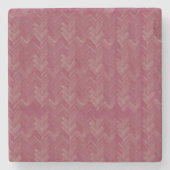 Chevron Herringbone Patroon Luxueus Rood Stenen Onderzetter (Voorkant)